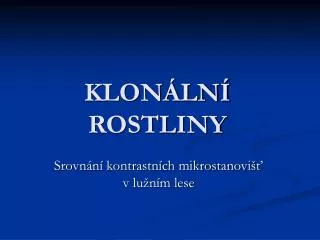 klon ln rostliny