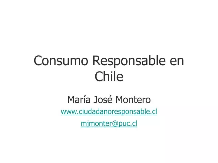 consumo responsable en chile