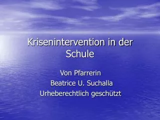 krisenintervention in der schule