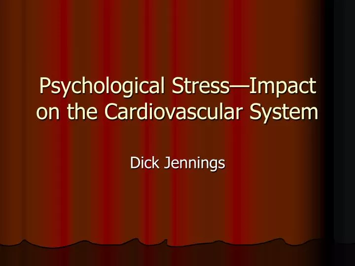 psychological stress impact on the cardiovascular system