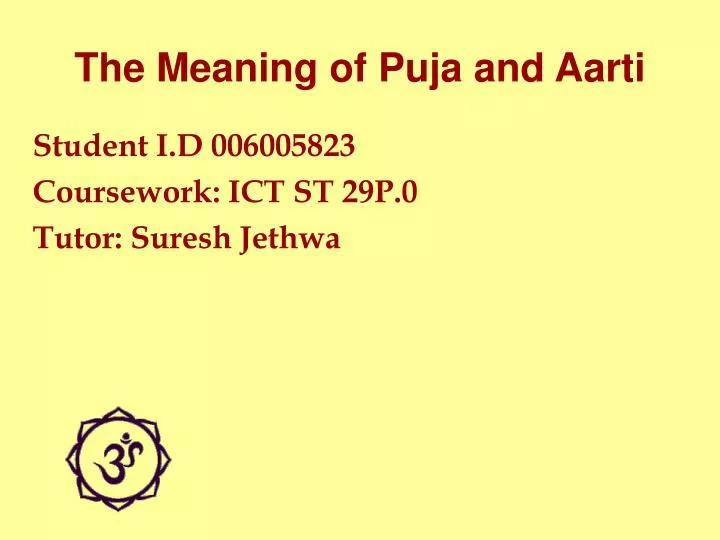 the meaning of puja and aarti
