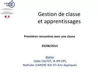 gestion de classe et apprentissages