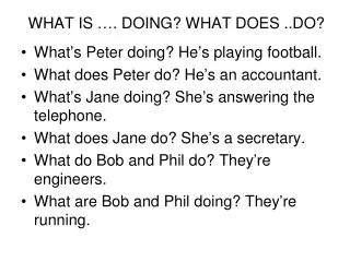 what is doing what does do