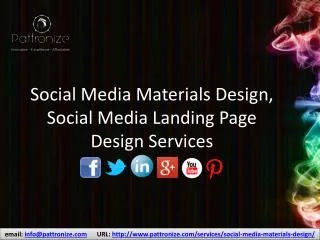 Social Media Materials and Landing Page Design services