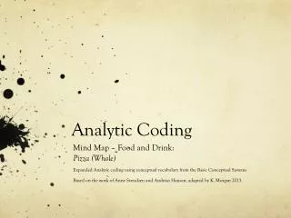 analytic coding