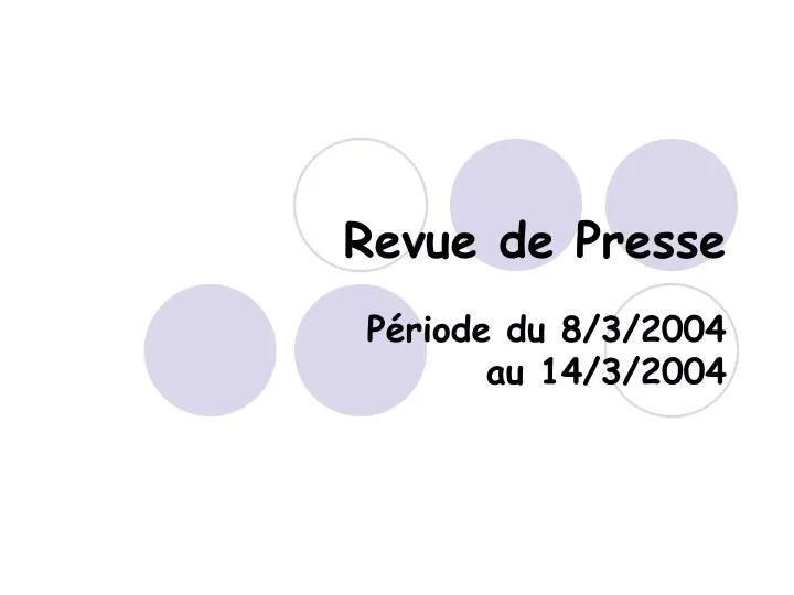 revue de presse