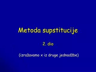 metoda supstitucije