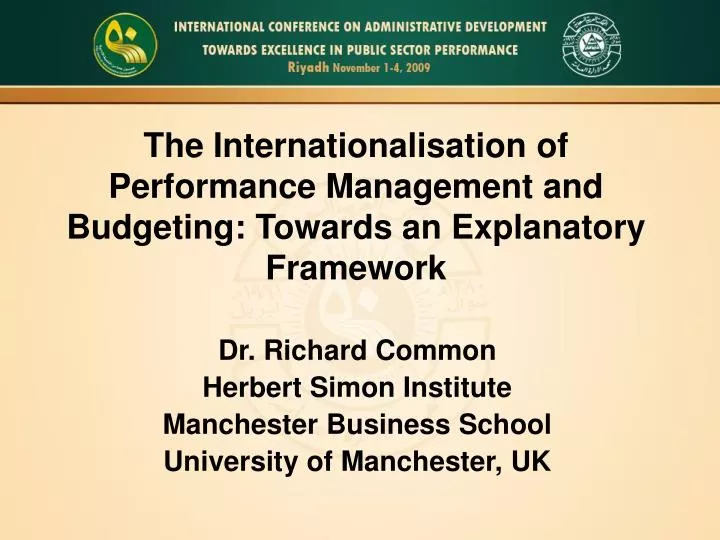 the internationalisation of performance management and budgeting towards an explanatory framework