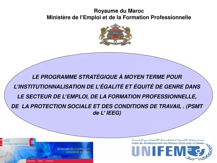 royaume du maroc minist re de l emploi et de la formation professionnelle