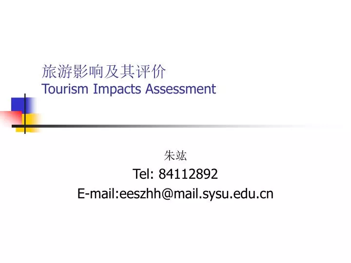 tourism impacts assessment