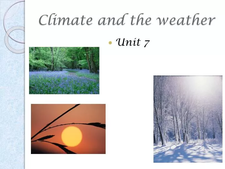 climate and the weather