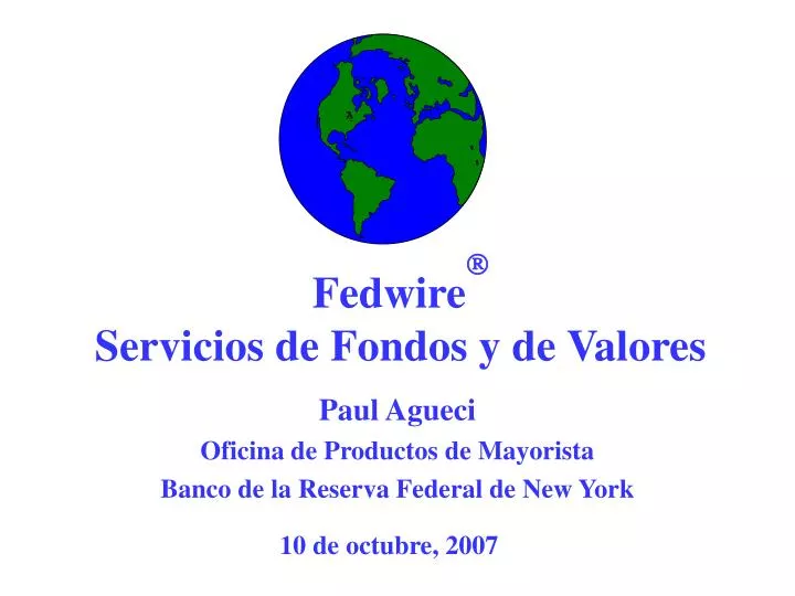 fedwire servicios de fondos y de valores