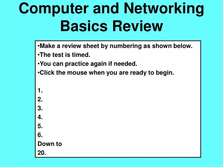 computer and networking basics review