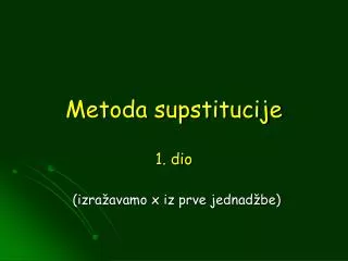 metoda supstitucije