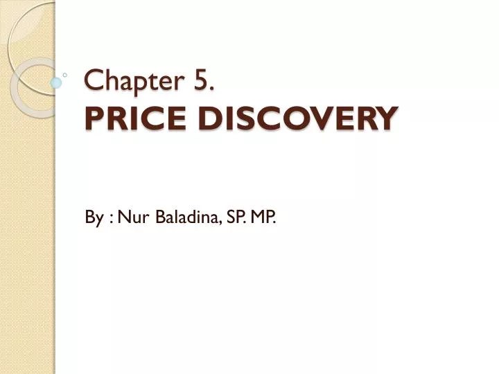 chapter 5 price discovery