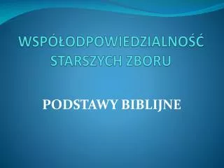 wsp odpowiedzialno starszych zboru