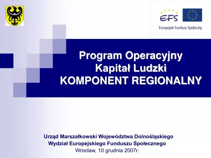 program operacyjny kapita ludzki komponent regionalny