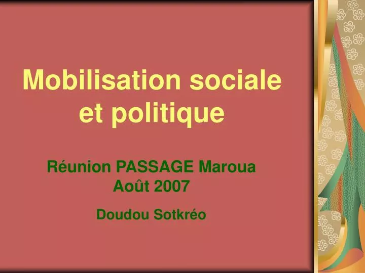 mobilisation sociale et politique