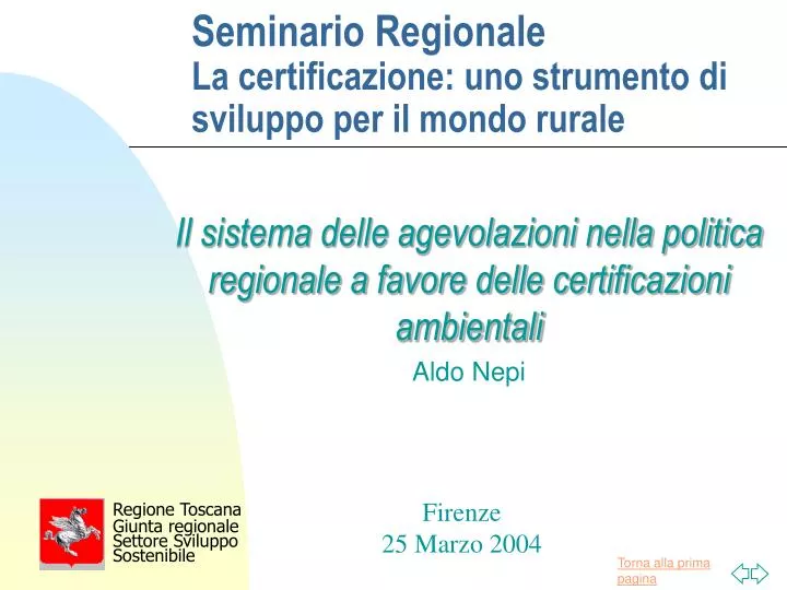 seminario regionale la certificazione uno strumento di sviluppo per il mondo rurale