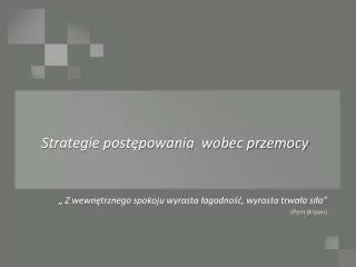 strategie post powania wobec przemocy