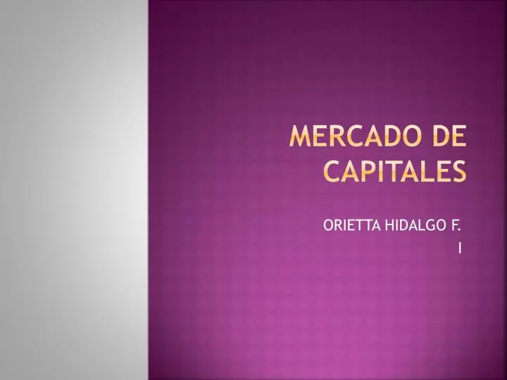 mercado de capitales