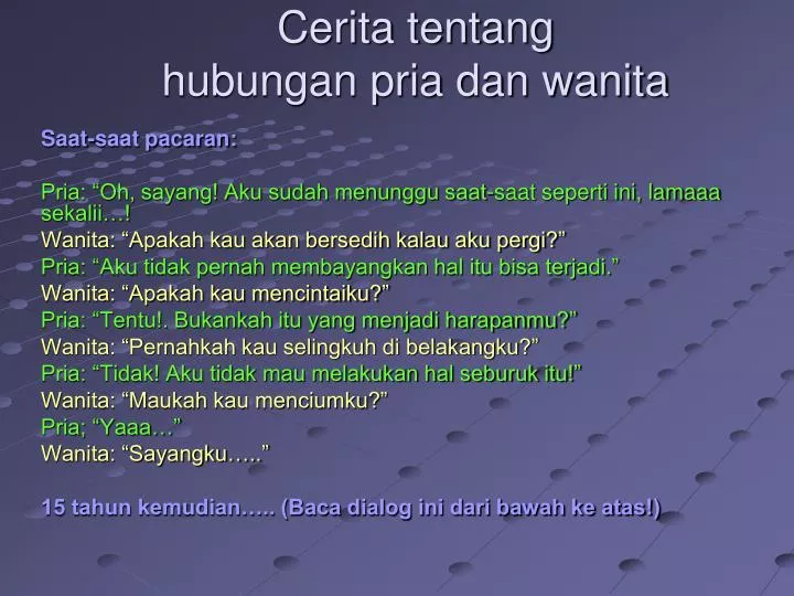 cerita tentang hubungan pria dan wanita