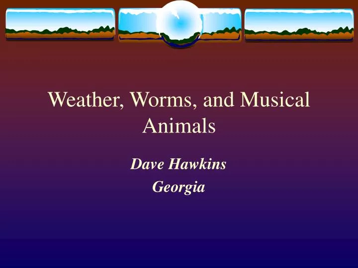 weather worms and musical animals