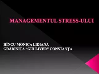 managementul stress ului