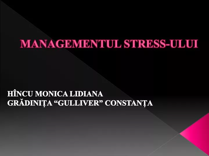 managementul stress ului