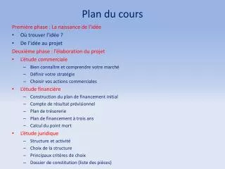 plan du cours