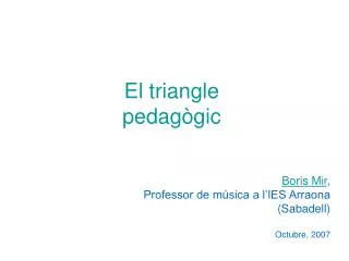el triangle pedag gic