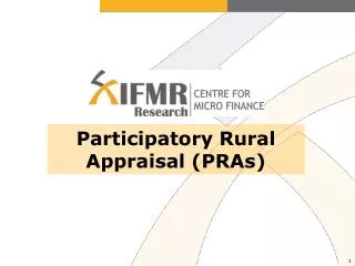 Participatory Rural Appraisal (PRAs)