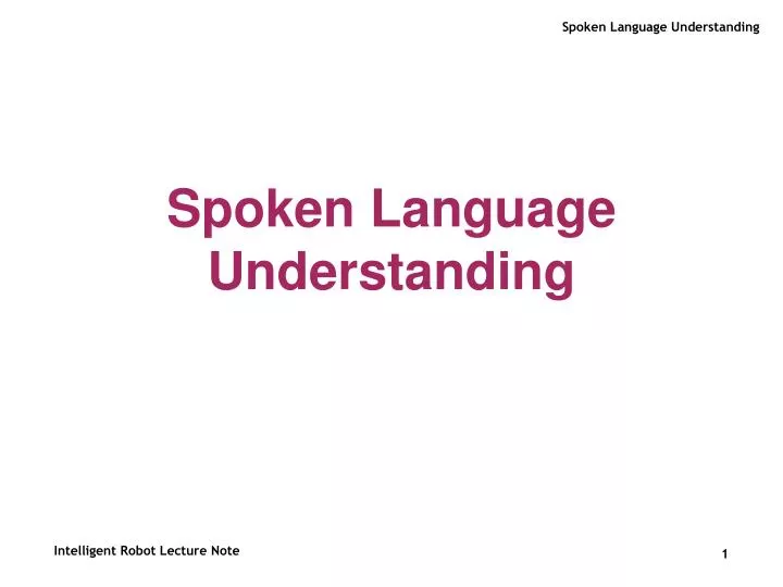 spoken language understanding