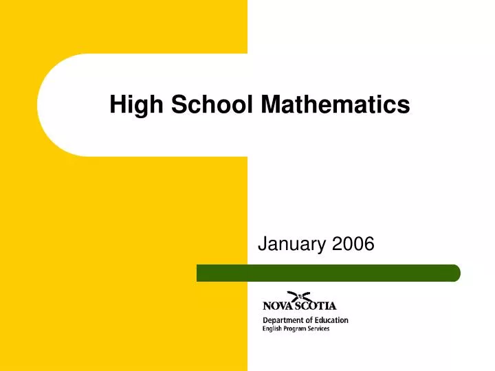 high school mathematics