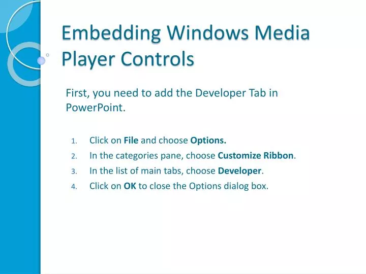 embedding windows media player controls