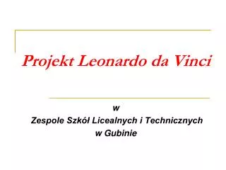projekt leonardo da vinci