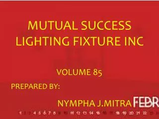 MUTUAL SUCCESS LIGHTING FIXTURE INC