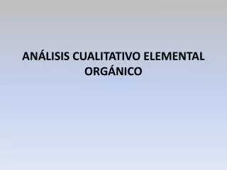 an lisis cualitativo elemental org nico