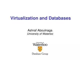 Virtualization and Databases