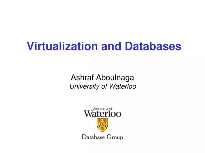 virtualization and databases