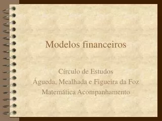 modelos financeiros