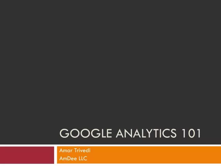 google analytics 101