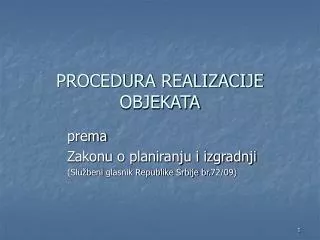 procedura realizacije objekata