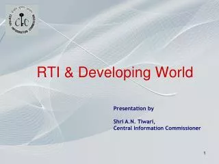 RTI &amp; Developing World