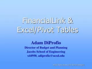 FinancialLink &amp; Excel/Pivot Tables