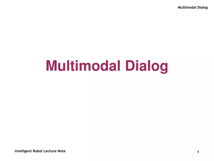 multimodal dialog