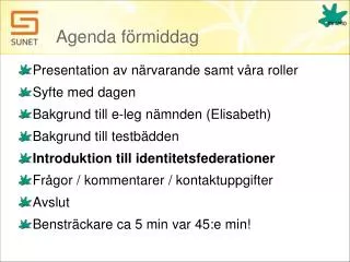 agenda f rmiddag