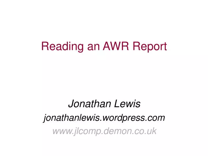 reading an awr report