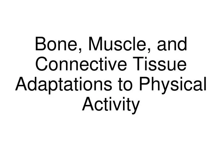 bone muscle and connective tissue adaptations to physical activity