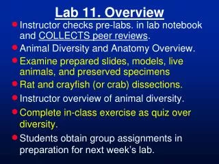 Lab 11. Overview